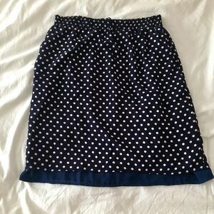 Comme Toi Skirt Size Medium Blue & White Polka Dot Skirt Layered
